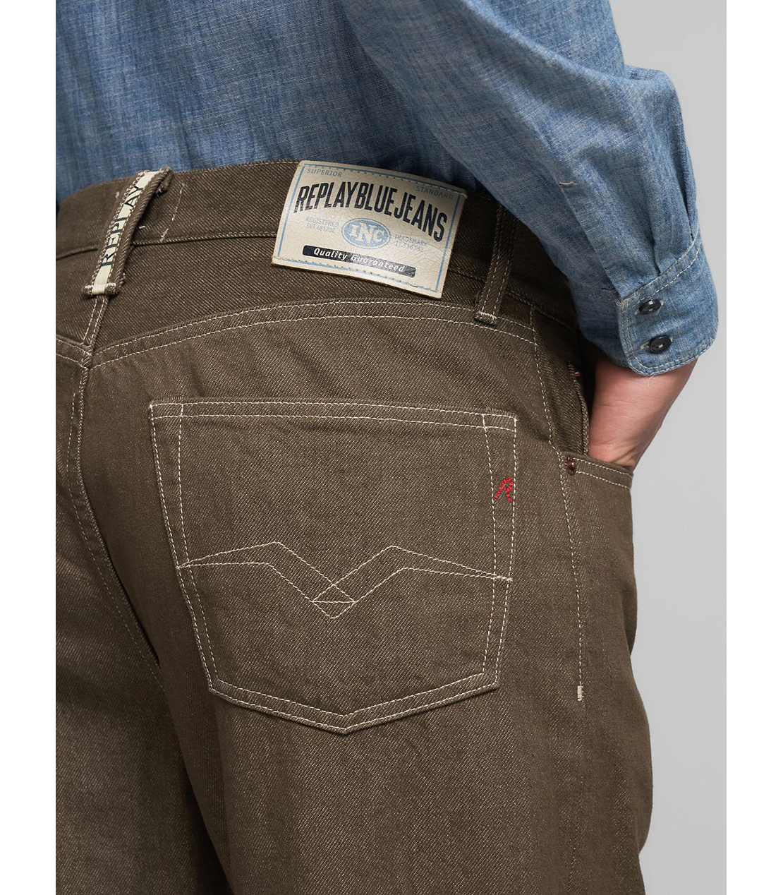 9ZERO1 11.5オンス リサイクルピュアコットンデニム （セットアップデニム） 詳細画像 カーキ 6